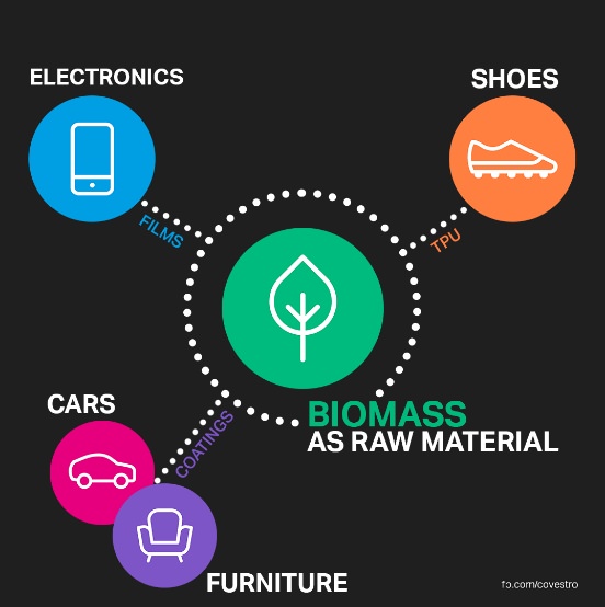 Infografik Covestro: Biomasse als Rohmaterial